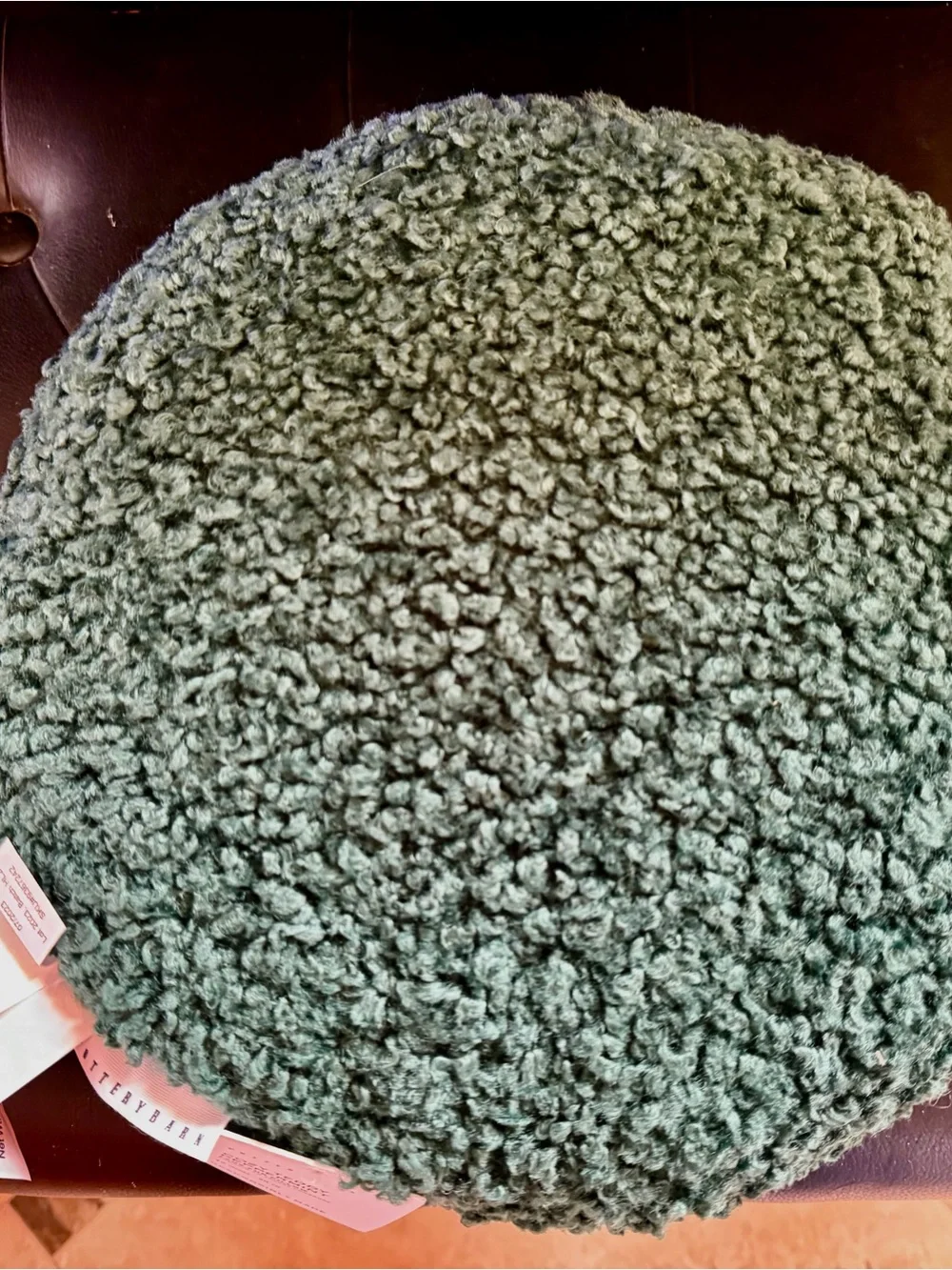 Pottery Barn Teal and White Chunky Knit Pillow